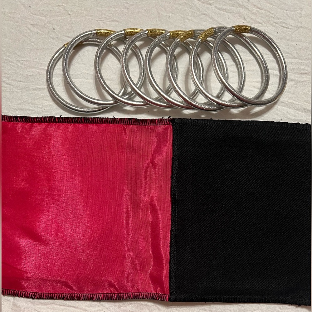Silver BuDhaGirl Bangles. Size large. Worn a few times. Perfect condition.
